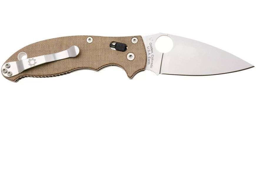 Ніж Spyderco Manix 2 CPM Cru-Wear Micarta Brown C101MPCW2 871665 фото