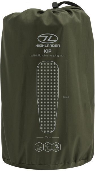 Коврик самонадувающийся Highlander Kip Self-inflatable Sleeping Mat 3 cm Olive (SM126-OG) 929795 фото
