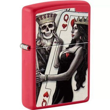 Зажигалка Zippo Skull King Queen Beauty Красная 48624 V77550547 фото