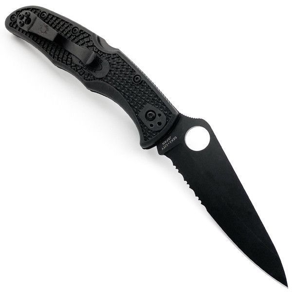 Ніж Spyderco Endura 4 Black Напівсеррейтор C10PSBBK 871133 фото
