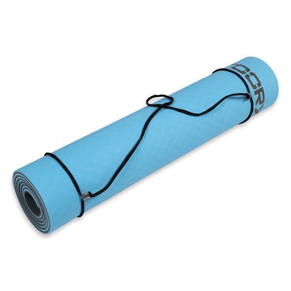 Килимок спортивний Toorx Yoga Professional TPE 183 х 60 х 0,6 см для йоги та фітнесу Azzurro/Antracite (MAT-183) 931141 фото