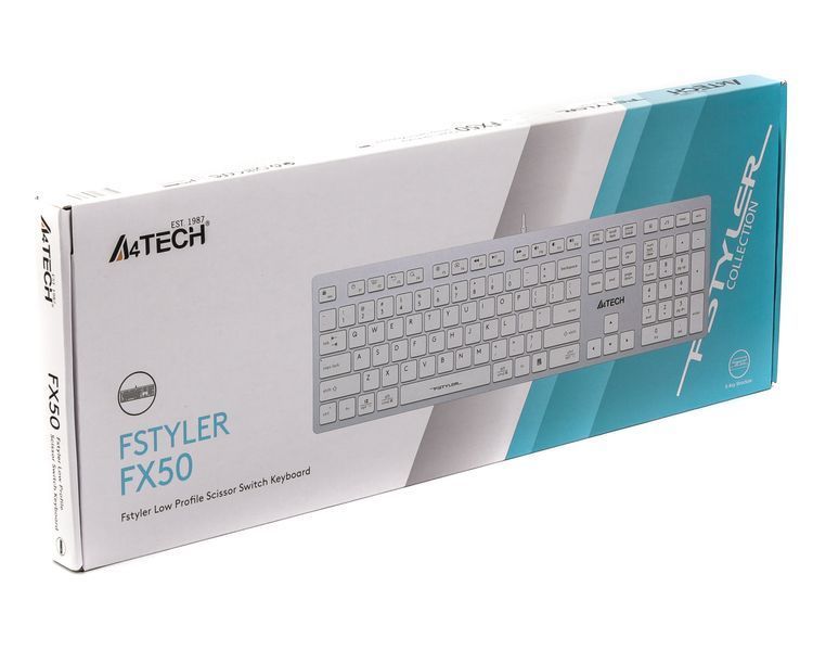 Клавіатура A4-Tech Fstyler FX50, білий колір, USB FX50 USB (White) 1605971 фото