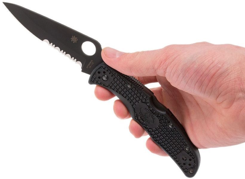 Ніж Spyderco Endura 4 Black Напівсеррейтор C10PSBBK 871133 фото