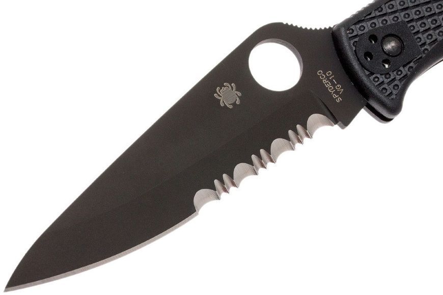 Ніж Spyderco Endura 4 Black Напівсеррейтор C10PSBBK 871133 фото