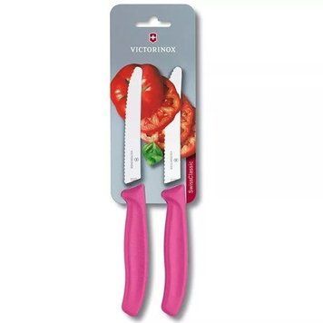 Набор кухонных овощных ножей Victorinox TomatoSausage 11 см 2 шт Розовые (6.7836.L115B) V77551921 фото