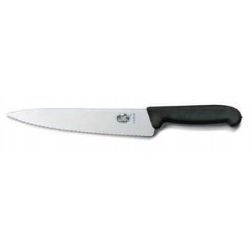 Нож кухонный разделочный Victorinox Fibrox 19 см серрейтор Черный 5.2033.19 4004405 фото