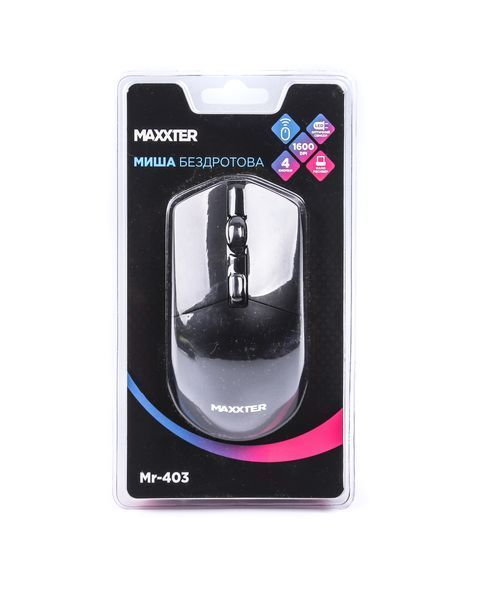 Мышь беспроводная Mr-403, 4 кнопки, оптическая, 1600 DPI, USB, черная Mr-403 1604947 фото