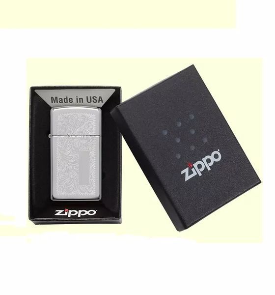Запальничка Zippo 1652 SLIM VENETIAN CHROME High Polish Brass - вузька 77890042 фото