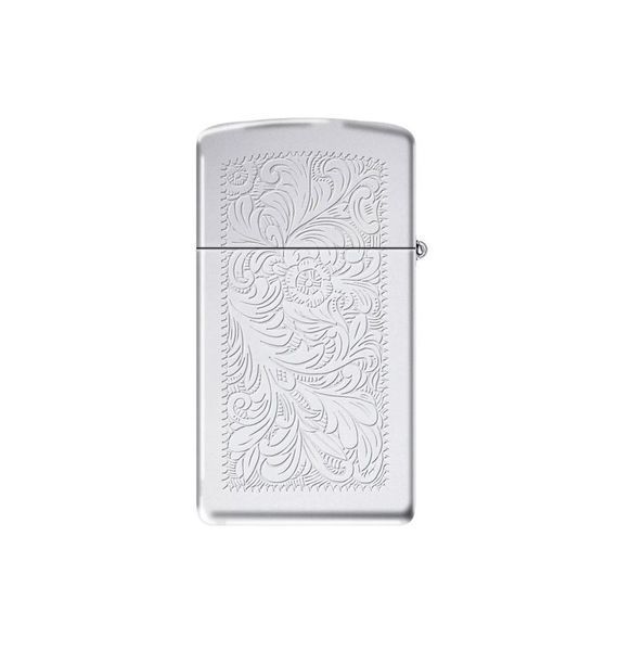 Запальничка Zippo 1652 SLIM VENETIAN CHROME High Polish Brass - вузька 77890042 фото