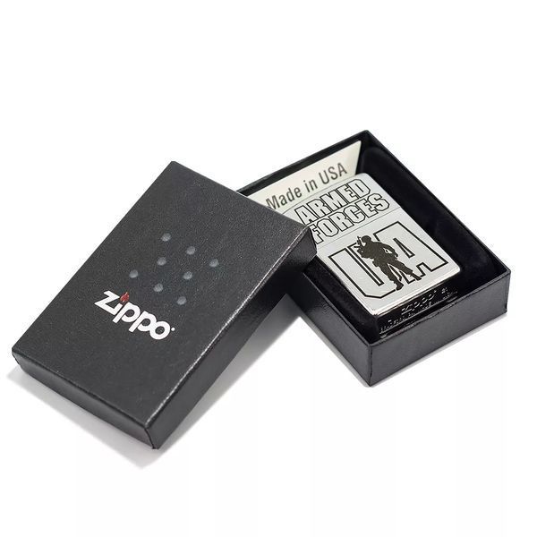 Зажигалка Zippo Street Chrome 207 с гравировкой UA Armed Forces Серебристая 207 AFU V77550554 фото