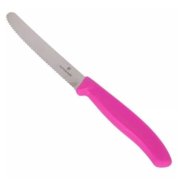 Набір кухонних овочевих ножів Victorinox TomatoSausage 11 см 2 шт Рожеві (6.7836.L115B) V77551921 фото