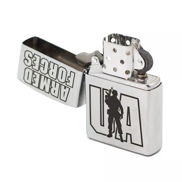 Зажигалка Zippo Street Chrome 207 с гравировкой UA Armed Forces Серебристая 207 AFU V77550554 фото