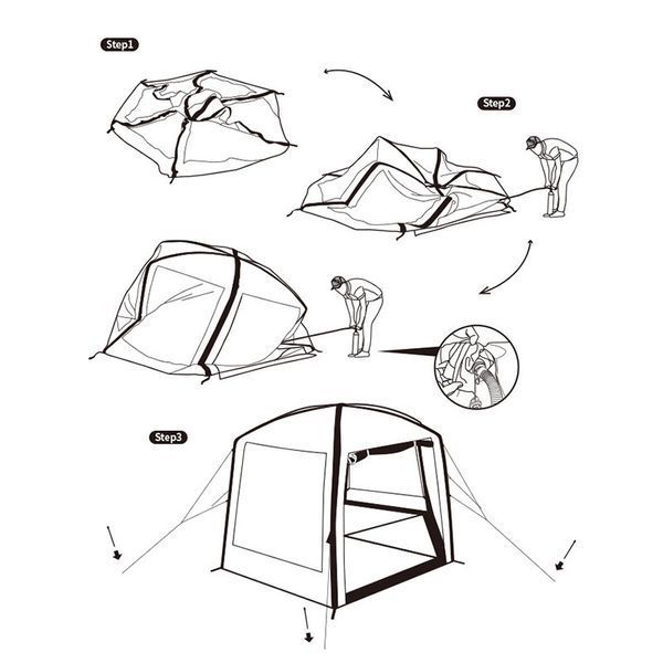 Тент для кемпінгу Naturehike Hexagon Inflatable NH20TM002 380*329*220 85175 фото