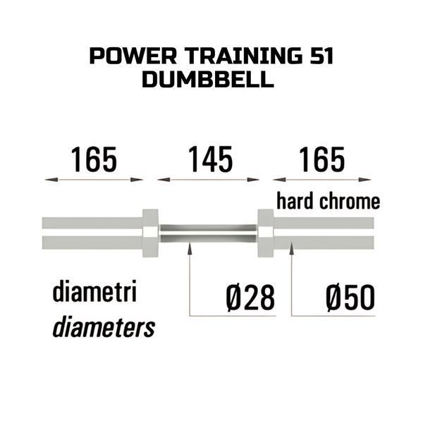 Гриф гантельний Toorx Power Training 51 см 50 мм MCO-51 932183 фото