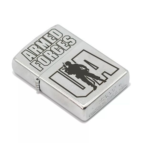 Зажигалка Zippo Street Chrome 207 с гравировкой UA Armed Forces Серебристая 207 AFU V77550554 фото