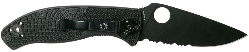 Ніж Spyderco Tenacious Black Blade Lightweight Напівсеррейтор C122PSBBK 871393 фото