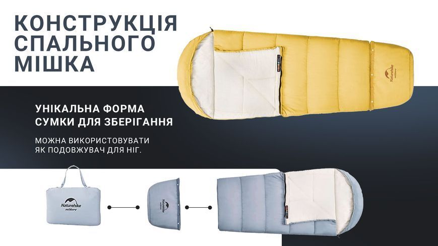 Спальник дитячий Naturehike С300 NH21MSD01, Жовтий 92845 фото
