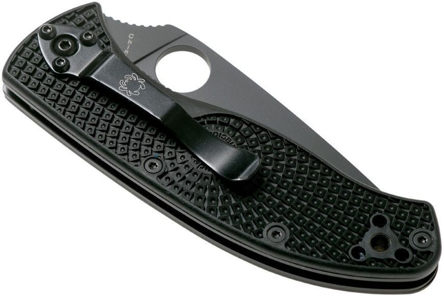 Ніж Spyderco Tenacious Black Blade Lightweight Напівсеррейтор C122PSBBK 871393 фото