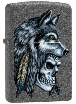 Запальничка Zippo 211 Wolf Skull Feather Design 29863 V77553886 фото