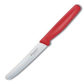 Ніж кухонний Victorinox Standart 11 см серрейтор заокруглений Червоний 5.0831 4004314 фото