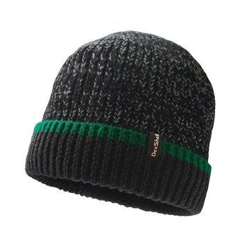 Шапка водонепроникна Dexshell Cuffed Beanie, р-р L/XL (58-60 см) чорна з зеленою смугою 53857 фото