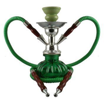Кальян стеклянный Тыковка HUKA на 2 персони, H-22 см, Зеленый, хром DN18157 V77554497 фото