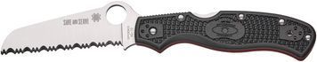 Ніж Spyderco Rescue 3 Thin Red Line Cеррейтор C14FSBKRD3 871486 фото