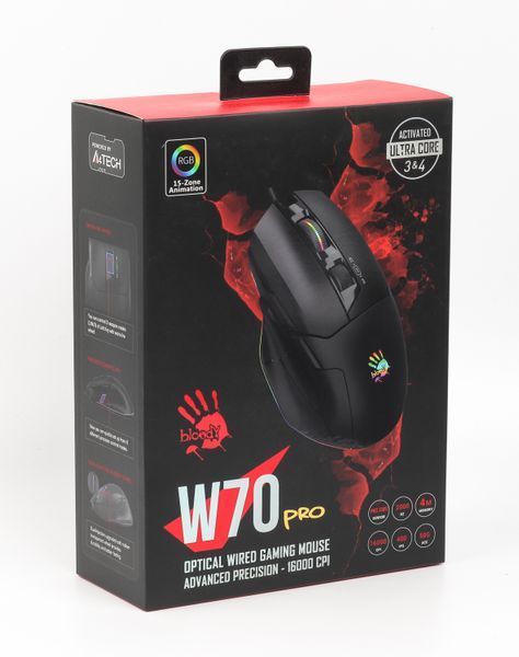 Миша ігрова A4Tech W70 Pro Bloody,чорна, активоване ПЗ Bloody W70 Pro Bloody (Stone black) 1605835 фото