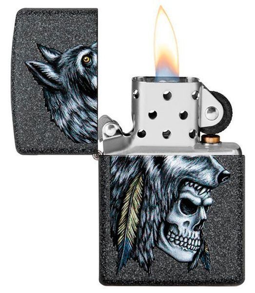 Запальничка Zippo 211 Wolf Skull Feather Design 29863 V77553886 фото