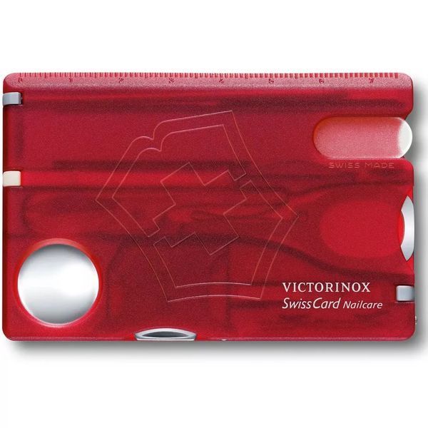 Мультитул Швейцарская карта Victorinox SwissCard Nailcare Красный полупрозрачный (0.7240.T) V77551778 фото