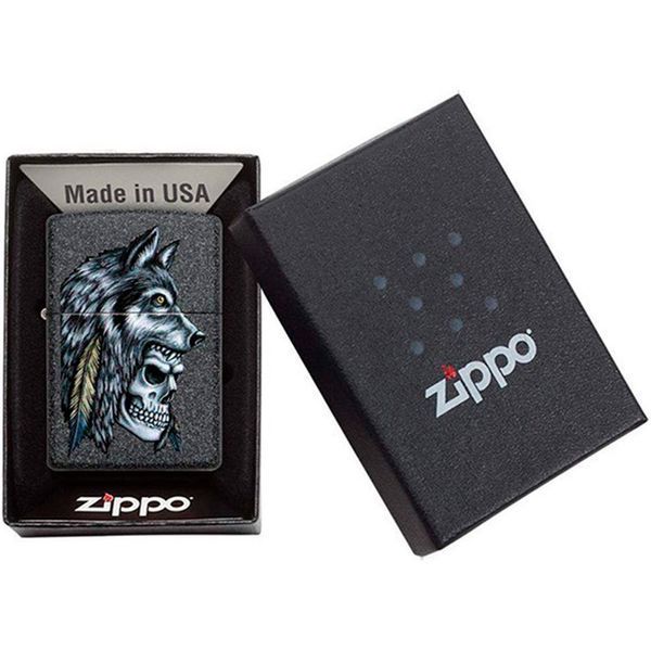 Запальничка Zippo 211 Wolf Skull Feather Design 29863 V77553886 фото