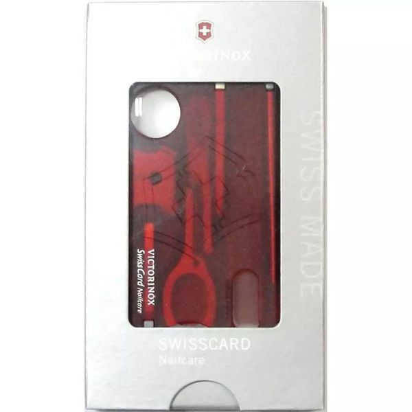 Мультитул Швейцарская карта Victorinox SwissCard Nailcare Красный полупрозрачный (0.7240.T) V77551778 фото