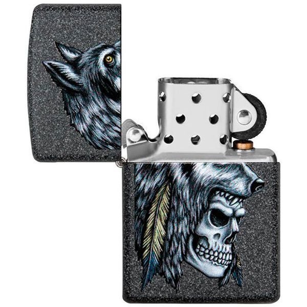 Запальничка Zippo 211 Wolf Skull Feather Design 29863 V77553886 фото