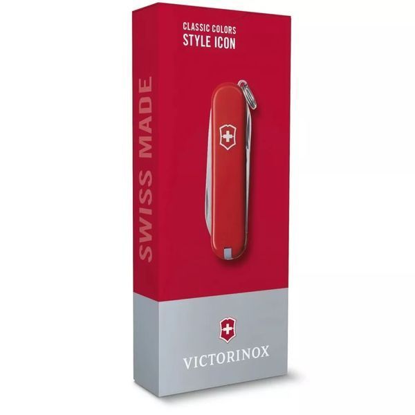 Швейцарський ніж Victorinox Classic SD Colors Style Icon 58 мм 7 функцій Червоний (0.6223.G) V77552879 фото