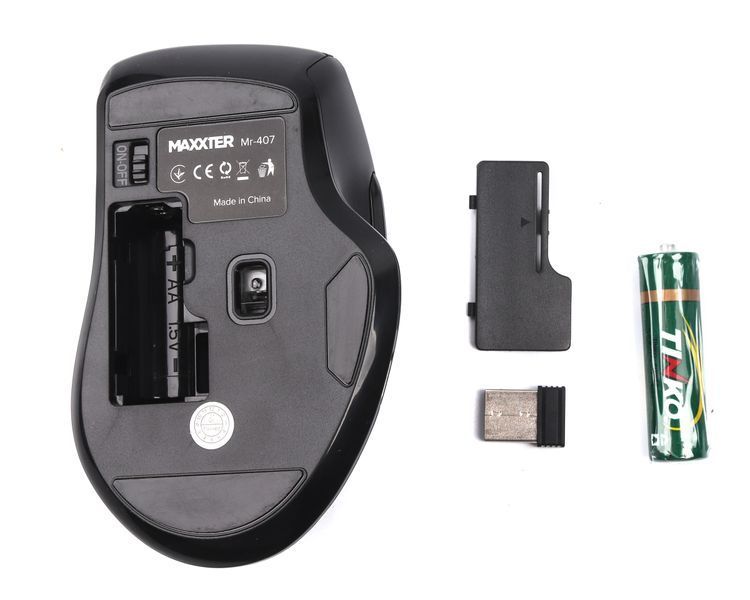 Миша бездротова Mr-407, 6 кнопок, оптична, 1600 DPI, USB, чорна Mr-407 1604948 фото