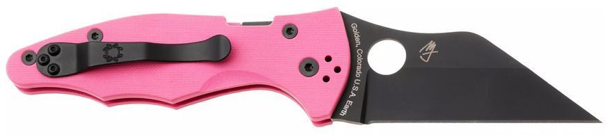 Ніж Spyderco Yojimbo 2 Black Blade Sprint Run Pink C85GPNBKP2 871783 фото