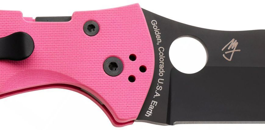 Ніж Spyderco Yojimbo 2 Black Blade Sprint Run Pink C85GPNBKP2 871783 фото