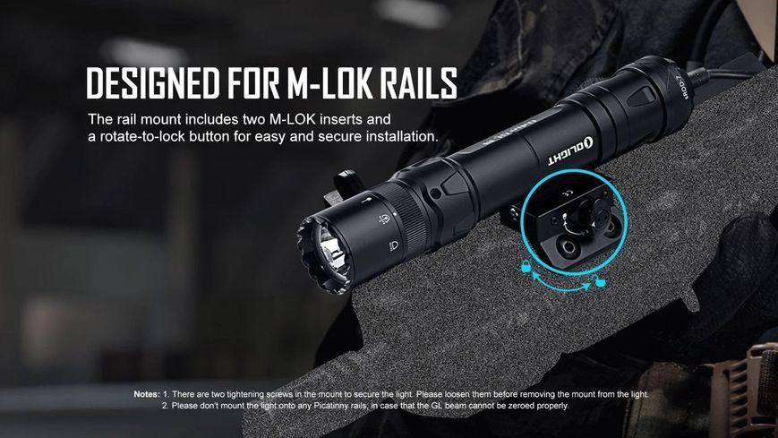Ліхтар з ЛЦВ Olight Odin GL M (1500 Lm) на M-Lock Зелений ЛЦВ Odin GL M 23703615 фото