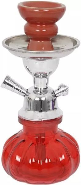 Кальян стеклянный Яблоко HUKA на 1 персону, H- 24 см, Красный , хром коробка DN18173 V77554498 фото
