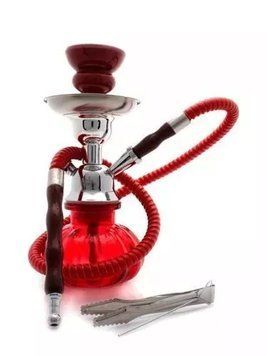 Кальян стеклянный Яблоко HUKA на 1 персону, H- 24 см, Красный , хром коробка DN18173 V77554498 фото