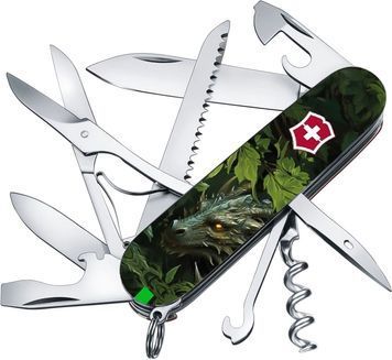 Швейцарський ніж Victorinox 1.3713.3_Z3240p Swiss Army Huntsman Zodiac Зелений дерев'яний дракон 619215 фото