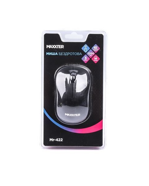 Мышь беспроводная Mr-422, 3 кнопки, оптическая, 1600 DPI, USB, черная Mr-422 1604949 фото