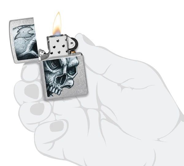 Зажигалка Zippo 207 Skull and Flame Design 46587 V77553907 фото