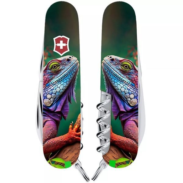 Швейцарский нож Victorinox Camper Animal 91 мм 14 функций Хамелеон (1.3613.3_F1020pw) V77552749 фото