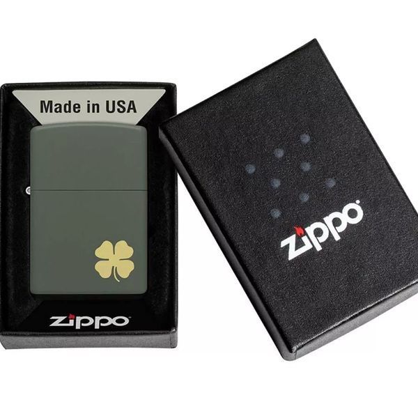 Зажигалка бензиновая Zippo Four Leaf Clover Design Темно-зеленая (49796) V77550505 фото