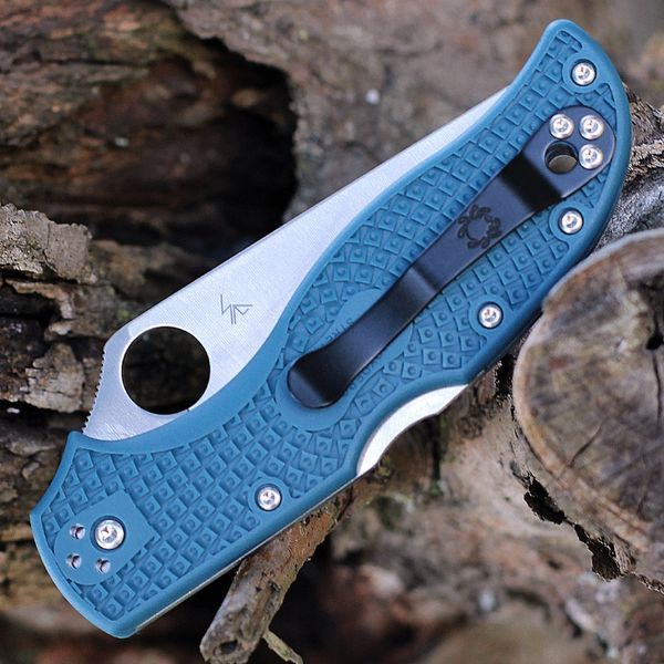 Нож Spyderco Stretch 2 Straight Spine K390 Dark Cyan Blue FRN C90FP2K390 871480 фото
