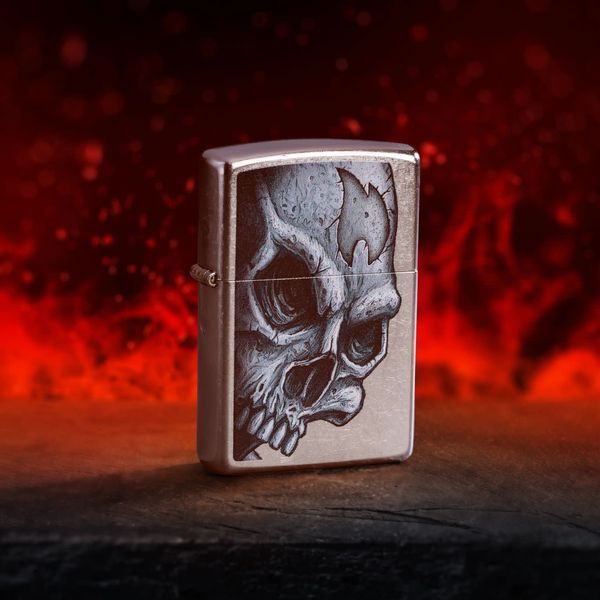 Зажигалка Zippo 207 Skull and Flame Design 46587 V77553907 фото