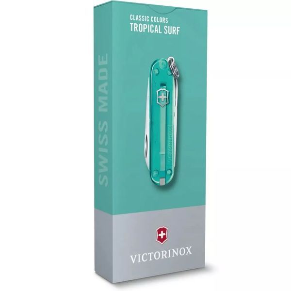 Швейцарський ніж Victorinox Classic 58 мм 7 функцій Блакитний напівпрозорий (0.6223.T24G) V77552850 фото
