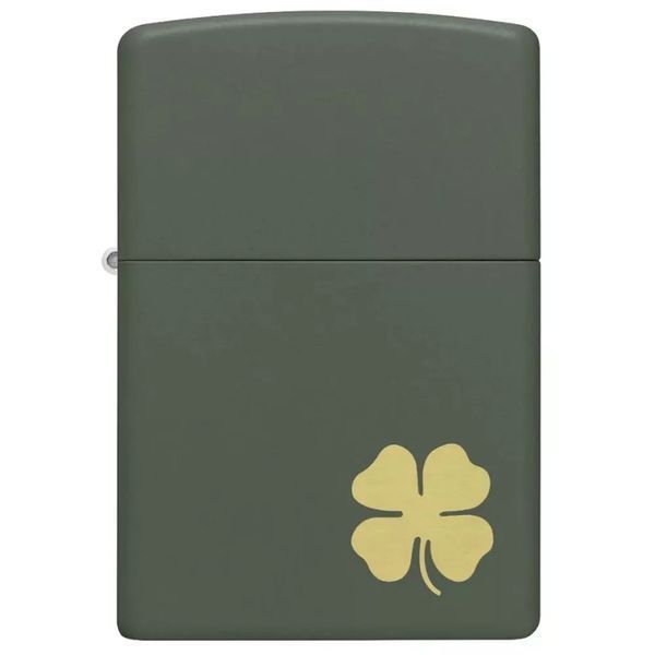 Зажигалка бензиновая Zippo Four Leaf Clover Design Темно-зеленая (49796) V77550505 фото