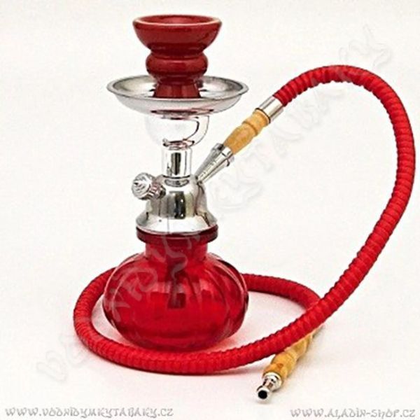 Кальян стеклянный Яблоко HUKA на 1 персону, H- 24 см, Красный , хром коробка DN18173 V77554498 фото